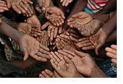 Image: hands of children from the third world
