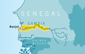 Detailed map of Gambia
